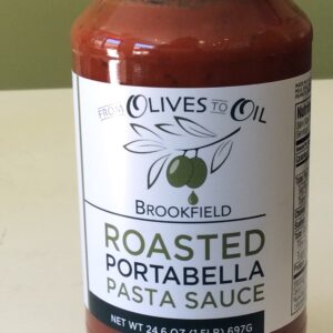 A bottle of roasted portabella pasta sauce.